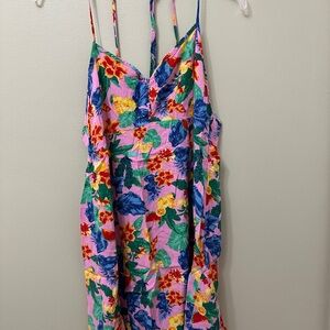 Sz Large Wild Fable Tropical Floral Spaghetti Strap Dress